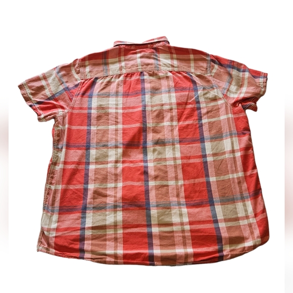 Roebuck & Co XXL men's short sleeved button-down plaid shirt, 100% cotton - Picture 4 of 6